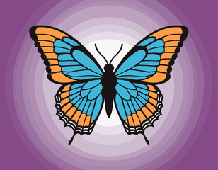 futuristic illustration of butterfly t shirt design, vector graphic, typographic poster or tshirts street wear and Urban style