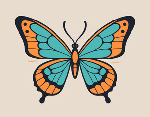 futuristic illustration of butterfly t shirt design, vector graphic, typographic poster or tshirts street wear and Urban style