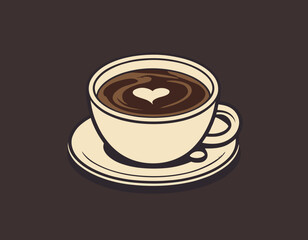 vintage illustration of coffee for breakfast Graphic Design for T shirt Street Wear and Urban Style