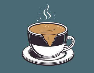 vintage illustration of coffee for breakfast Graphic Design for T shirt Street Wear and Urban Style