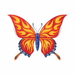 Flame butterfly t shirt design, vector graphic, typographic poster or tshirts street wear and Urban style