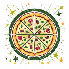 Vintage illustration of pizza vector t shirt design, vector graphic, typographic poster or tshirts street wear and Urban style