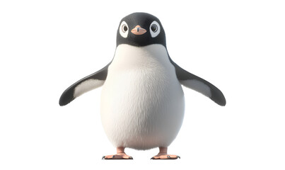 Penguin, transparent background, full-body shot, realistic style, no shadow on the ground, high-definition resolutio