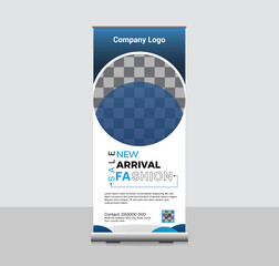 Fashion Roll Up Banner Template Stand banner layout advertisement pull up infographics vector