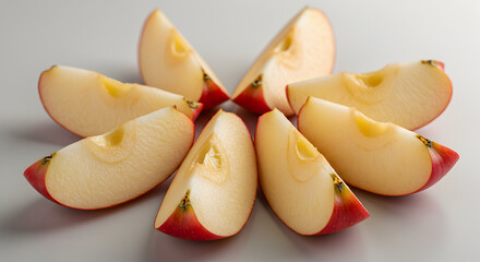 Arrangement Of Delicious Apple Slices Presenting Freshness And Health