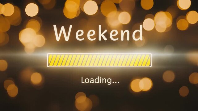 Weekend loading bar animation gradually filling from left to right with soft glow pulse and minimal background design for user interface or progress screen