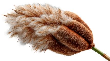 Close-up of a Unique Brown and White Fluffy Plant Seed Head