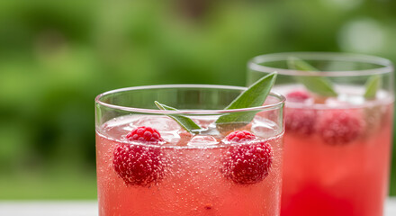 Refreshing Raspberry Sparkling Beverages For Warm Summer Days Outdoor