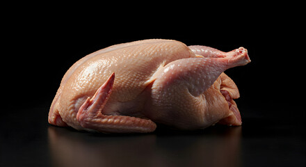 Raw Chicken Ready For Cooking Against Black Backdrop Food Photography