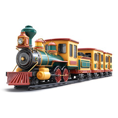 Obraz premium Charming Vintage Train Ready for Adventure Joyful Ride Nostalgia Trip,