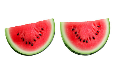 Watermelon, realistic watermelon slices on a transparent background, PNG format, flat lay, 