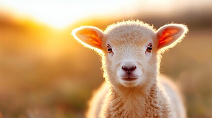 Obraz premium Lamb Portrait at Sunset