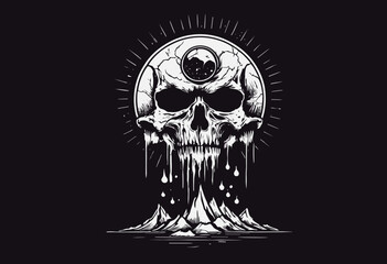 Aesthetic illustration of Doomsday t shirt design, vector graphic, typographic poster or tshirts street wear and Urban style