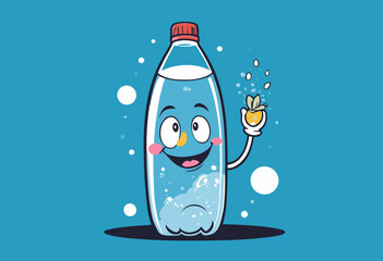 cartoon character of mineral water Graphic Design for T shirt Street Wear and Urban Style
