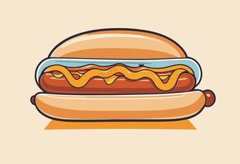 Retro Poster illustration of hotdog Graphic Design for T shirt streetwear and urban style