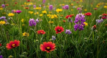 Vibrant Wildflower Meadow in Full Bloom