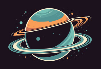 cartoon character of saturn planet Graphic Design for T shirt Street Wear and Urban Style © mjonb 