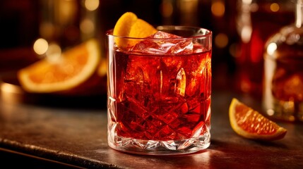 Negroni cocktail. Premium photo