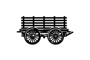 Vintage Wooden Cart with Large Wheels and Slatted Sides Ideal for Historical or Rustic Themes
