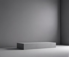 Elegant gray backdrop, soft light, subtle shadows for product display,  goods,  elegant