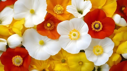 Fototapeta premium Vibrant Red, White, Yellow Flower Bouquet Closeup