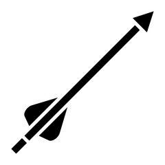 Archery arrow glyph solid icon