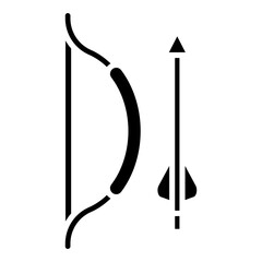 Bow and arrow glyph solid icon
