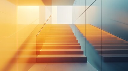 Obraz premium Abstract stairway leading to light