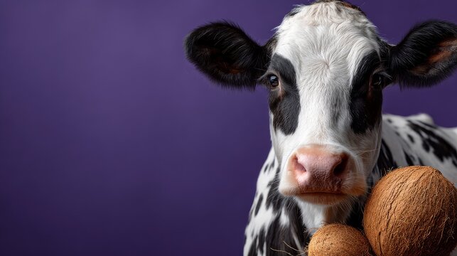A cow with udders that produces coconut milk.