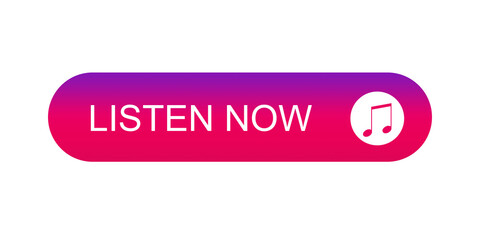 Buttons for web, listen now buttons interactive elements for siteweb and app