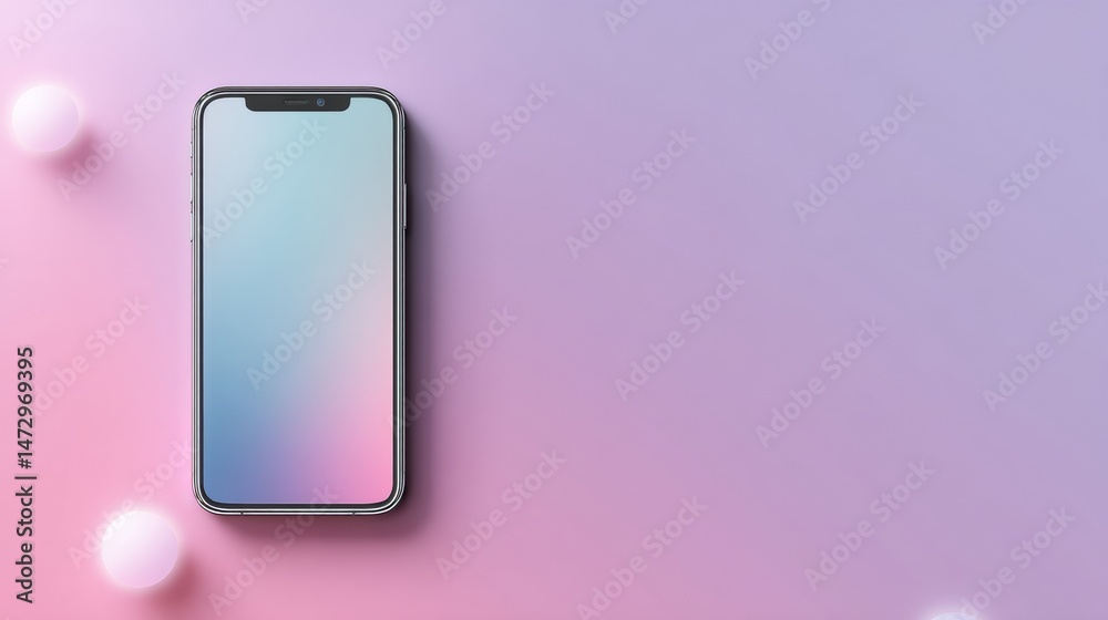Aufkleber Digital Health App Mockup Displayed on Smartphone With Empty Gradient Background Showcasing Modern Design Concepts and Usability