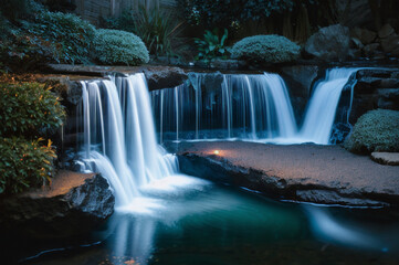 Obraz premium Hidden waterfall in in winter