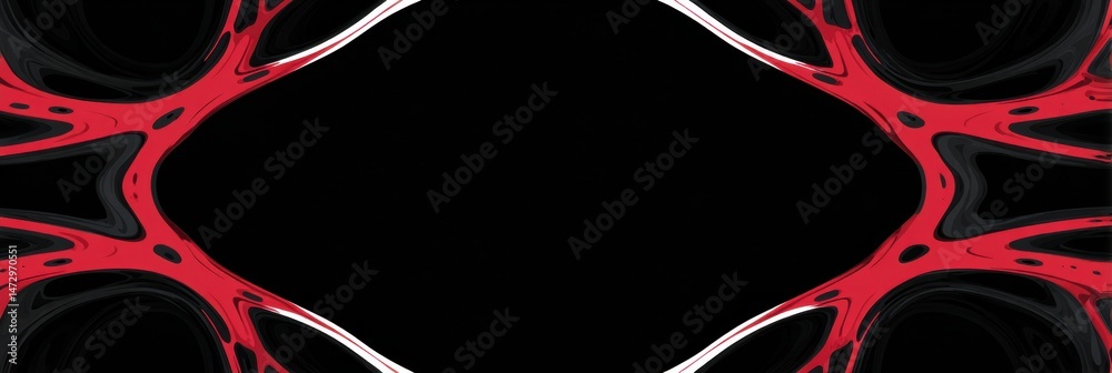 Poster discover the strength of abstract design with a striking black and red muscle pattern showcasing a c