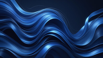 AI Generative. Abstract Blue Swirling Lines. 12
