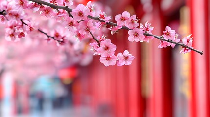 Pink Cherry Blossoms in Bloom