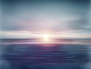 Obraz premium Soothing Ocean Sunset with Warm Horizon and Serenity Across Calm Waters
