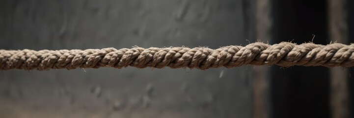 Frayed rope, stretched taut, near breaking point,  overload,  distressed