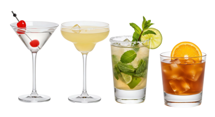 Professional Brunch Cocktails for Celebratory Events on White Background
