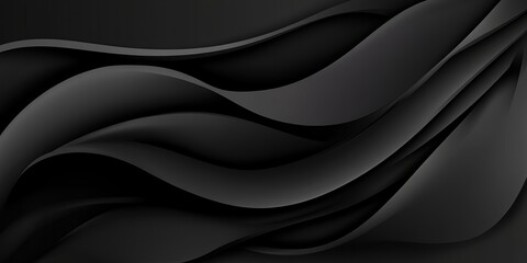 Fototapeta premium Abstract black waves texture background with modern pattern. Minimal dark art design for elegant decor or luxury template concepts.