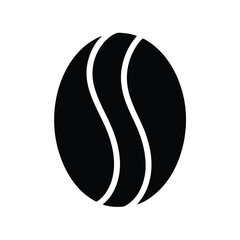 A minimalist black and white coffee bean icon representing modern espresso culture and cafe design