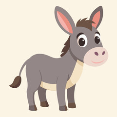 Naklejka premium Smiling Cartoon Donkey: A friendly and cheerful cartoon donkey, with a playful grin, stands ready to bring a smile.