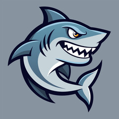 Menacing Shark: A stylized shark with sharp teeth and an intense gaze, a captivating portrayal of marine wildlife.