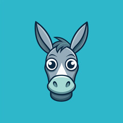 Curious Donkey: A close-up illustration of a charming donkey with its large, expressive eyes and endearing features, symbolizing nature, humor, and approachability.