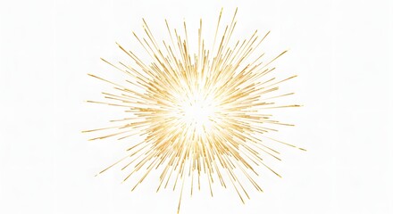 Obraz premium Golden Explosion A Breathtaking Display of Radiant Energy on a Clean White Background