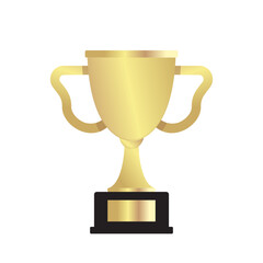 gold trophy vector on white background