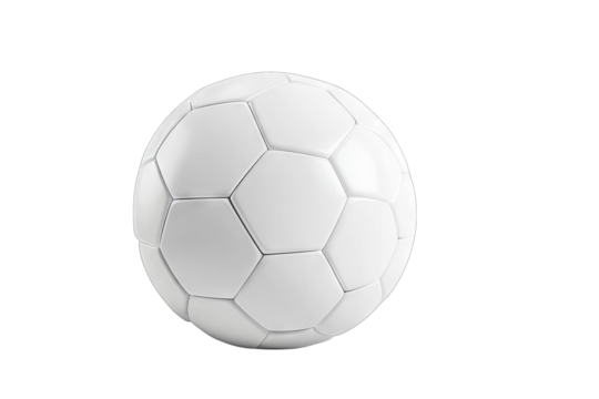A White Soccer Ball Sits On A Plain Transparent Background The Ball Is A Classic Design With A Textured Surface
