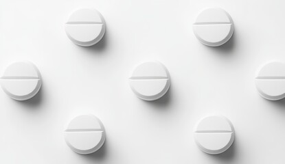 White pills arranged in a grid pattern
