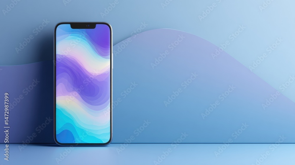 Aufkleber Digital Health App Mockup Displayed on Smartphone Against a Gradient Background Showcasing Modern Design