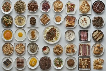 Diverse assortment of Middle Eastern dishes