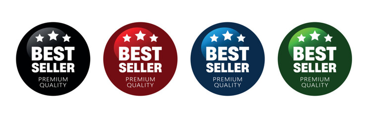 Set of Best Seller label in various colors. Used for business purpose
